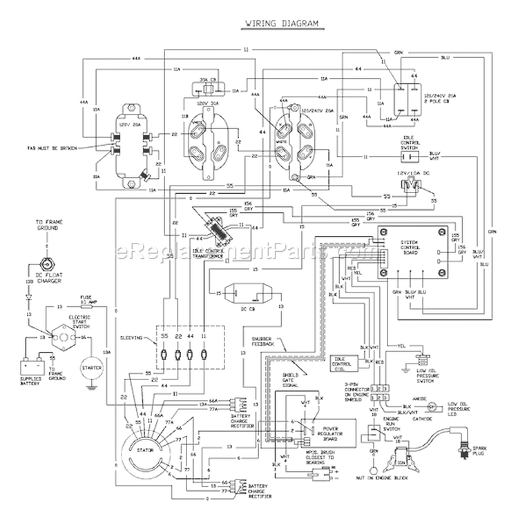 Page E Diagram and Parts List for 1656-1  Briggs and Stratton Generator